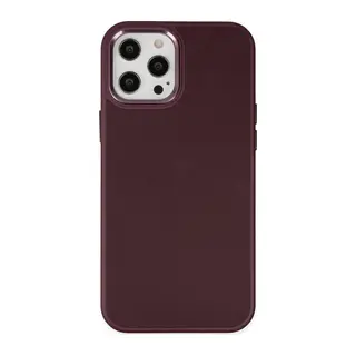 iPhone 12 Pro Max Kılıf Asya Deri Silikon - Mürdüm