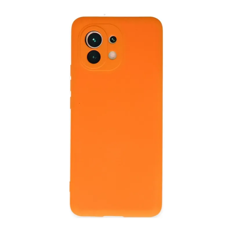 Mi 11 Kılıf Nano içi Kadife Silikon - Turuncu