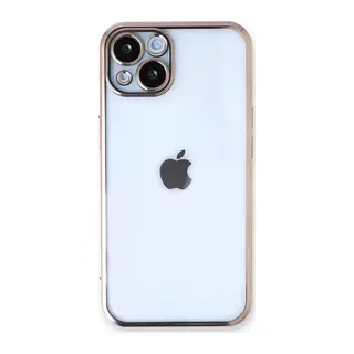 iPhone 14 Kılıf Lensli Silikon - Gold