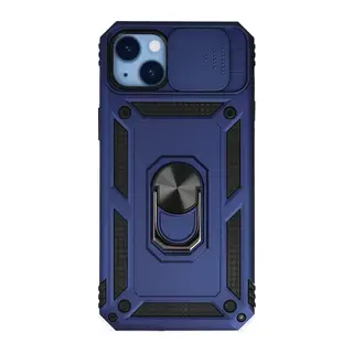 iPhone 14 Plus Kılıf Pars Lens Yüzüklü Silikon - Lacivert