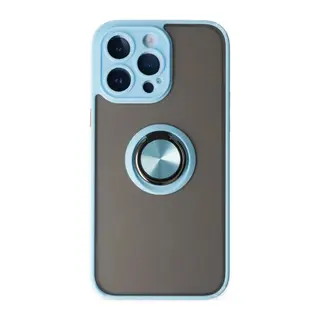 iPhone 14 Pro Kılıf Montreal Yüzüklü Silikon Kapak - Buz Mavi