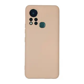 İnfinix Hot 11s Kılıf Nano içi Kadife Silikon - Pudra