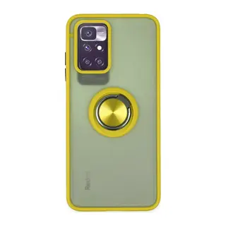 Redmi 10 2022 Kılıf Montreal Yüzüklü Silikon Kapak - Sarı
