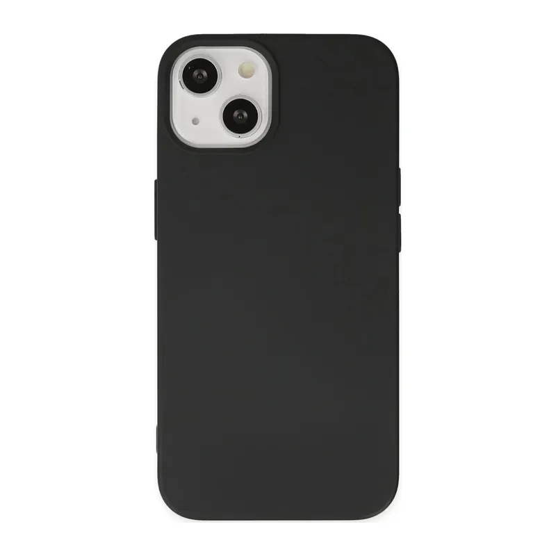 iPhone 14 Kılıf Nano içi Kadife Silikon - Siyah
