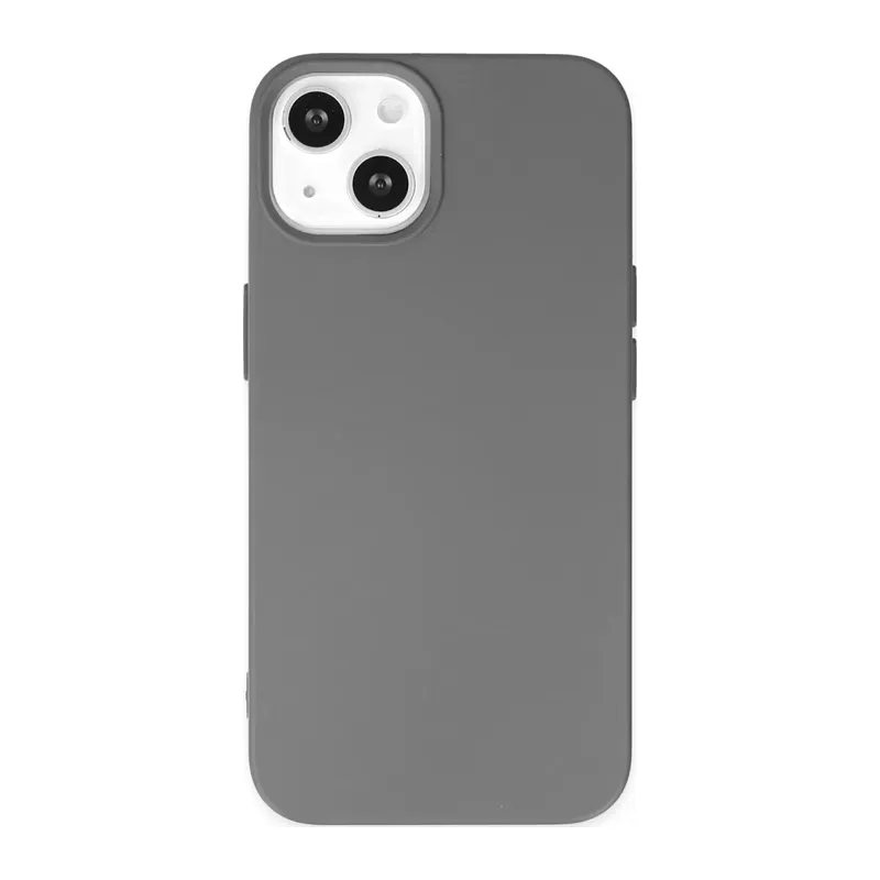 iPhone 14 Plus Kılıf Nano içi Kadife Silikon - Gri