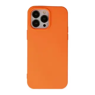 iPhone 14 Pro Kılıf Nano içi Kadife Silikon - Turuncu