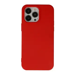 iPhone 14 Pro Max Kılıf Nano içi Kadife Silikon - Kırmızı