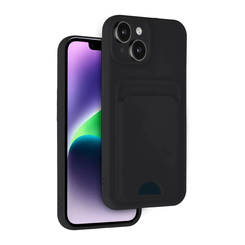 iPhone 14 Kılıf Kelvin Kartvizitli Silikon - Siyah