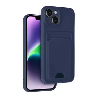 iPhone 14 Kılıf Kelvin Kartvizitli Silikon - Lacivert