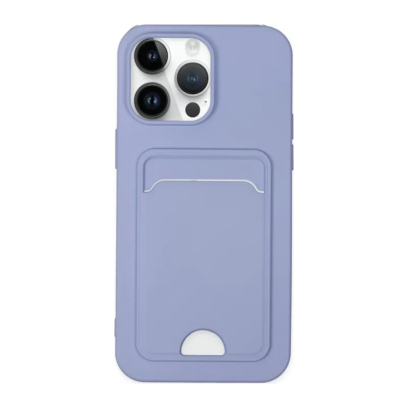 iPhone 14 Pro Kılıf Kelvin Kartvizitli Silikon - Lila