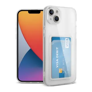 iPhone 14 Kılıf Kart Şeffaf Silikon - Şeffaf
