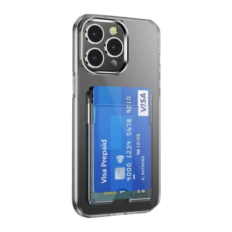 iPhone 14 Pro Max Kılıf Kart Şeffaf Silikon - Şeffaf