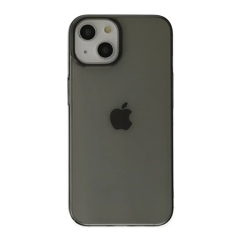 iPhone 14 Plus Kılıf Pc Sert Şeffaf Kapak - Siyah