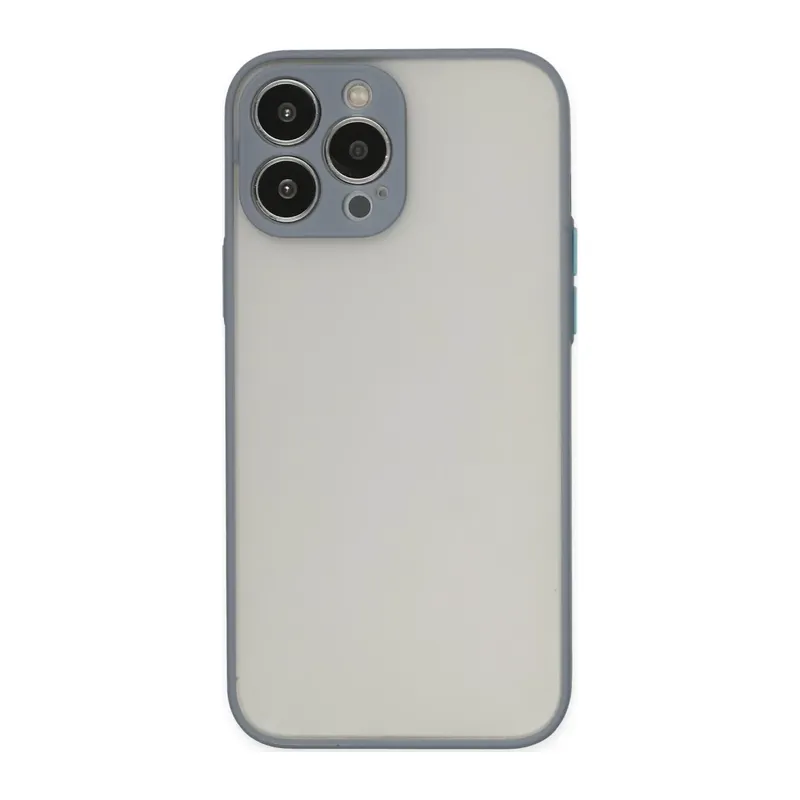 iPhone 14 Pro Max Kılıf Montreal Silikon Kapak - Gri
