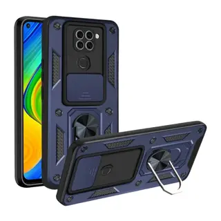 Redmi Note 9 4G Kılıf Pars Lens Yüzüklü Silikon - Lacivert