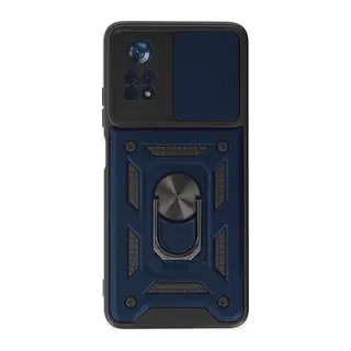Poco X4 Pro 5G Kılıf Pars Lens Yüzüklü Silikon - Lacivert