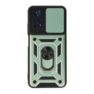 Poco M4 Pro 4G Kılıf Pars Lens Yüzüklü Silikon - Yeşil