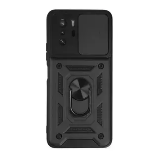 Poco X3 GT Kılıf Pars Lens Yüzüklü Silikon - Siyah