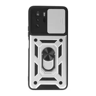 Poco X3 GT Kılıf Pars Lens Yüzüklü Silikon - Gümüş