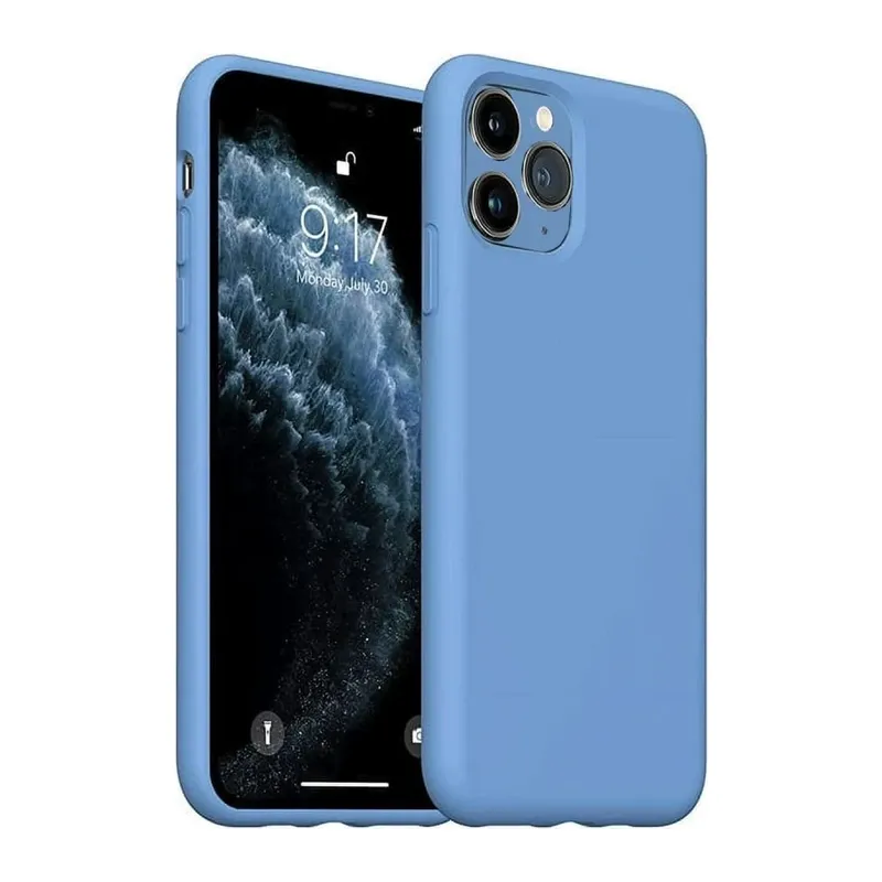 iPhone 11 Pro Max Kılıf Nano içi Kadife Silikon - Mavi