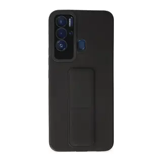Tecno Pova Neo Kılıf Mega Standlı Silikon - Siyah