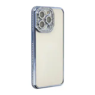 iPhone 14 Pro Kılıf Joke Taşlı Silikon - Mavi