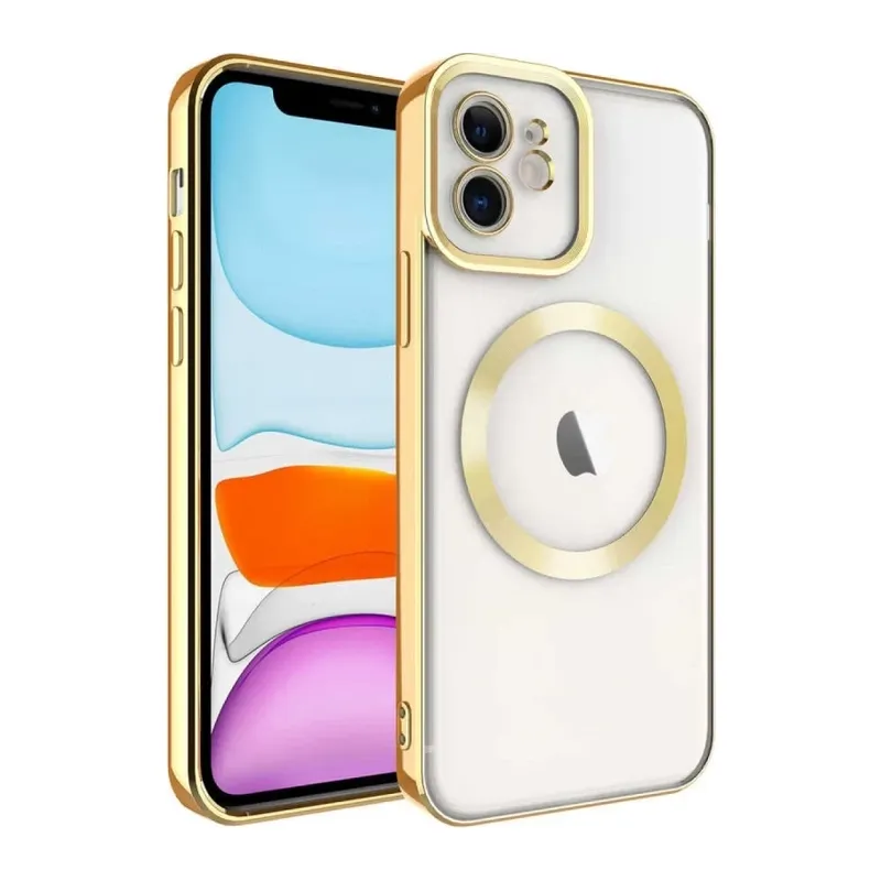 iPhone 12 Kılıf Kross Magneticsafe Kapak - Gold