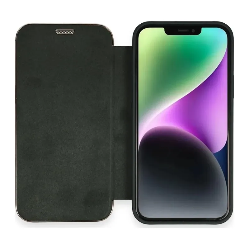 iPhone 12 Kılıf Dolpin Kapaklı - Koyu Yeşil