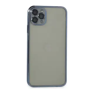 iPhone 11 Pro Max Kılıf Lensli Silikon - Açık Mavi