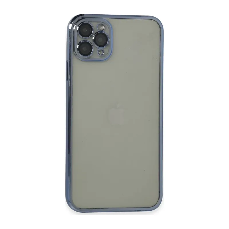 iPhone 11 Pro Max Kılıf Lensli Silikon - Açık Mavi