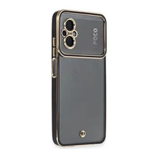 Poco M5 Kılıf Liva Lens Silikon - Siyah