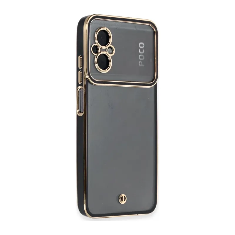 Poco M5 Kılıf Liva Lens Silikon - Siyah