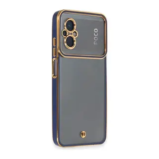 Poco M5 Kılıf Liva Lens Silikon - Mavi