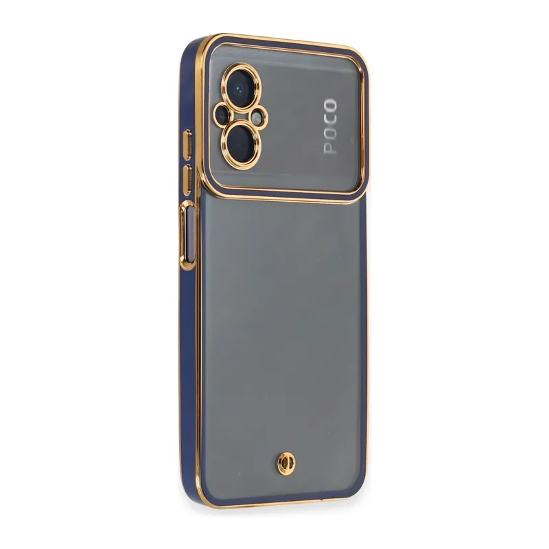 Poco M5 Kılıf Liva Lens Silikon - Mavi