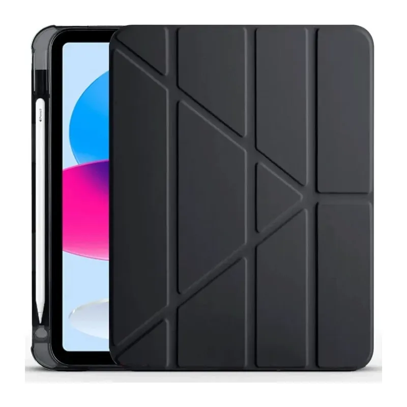 iPad 2025 10.9 10.Nesil (A16) Kılıf Kalemlikli Mars Tablet Kılıfı - Siyah