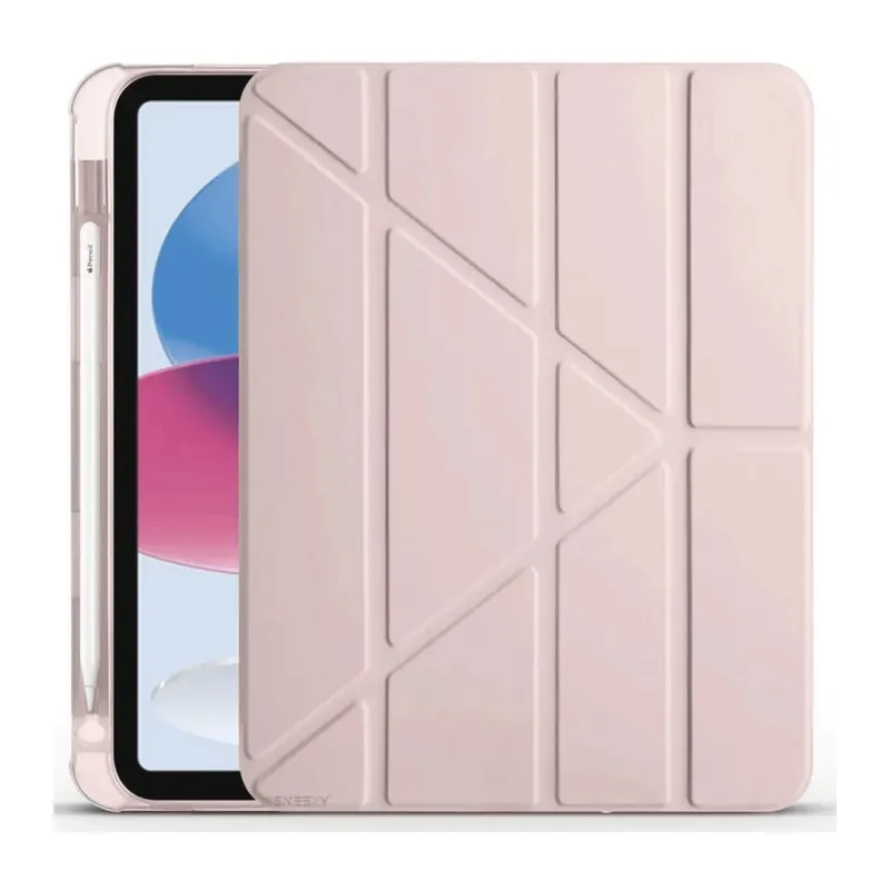 iPad 2025 10.9 10.Nesil (A16) Kılıf Kalemlikli Mars Tablet Kılıfı - Rose Gold