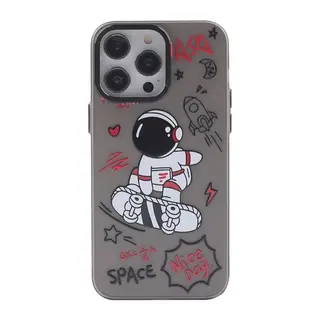 iPhone 14 Pro Kılıf Desenli Kapak - Siyah - 1