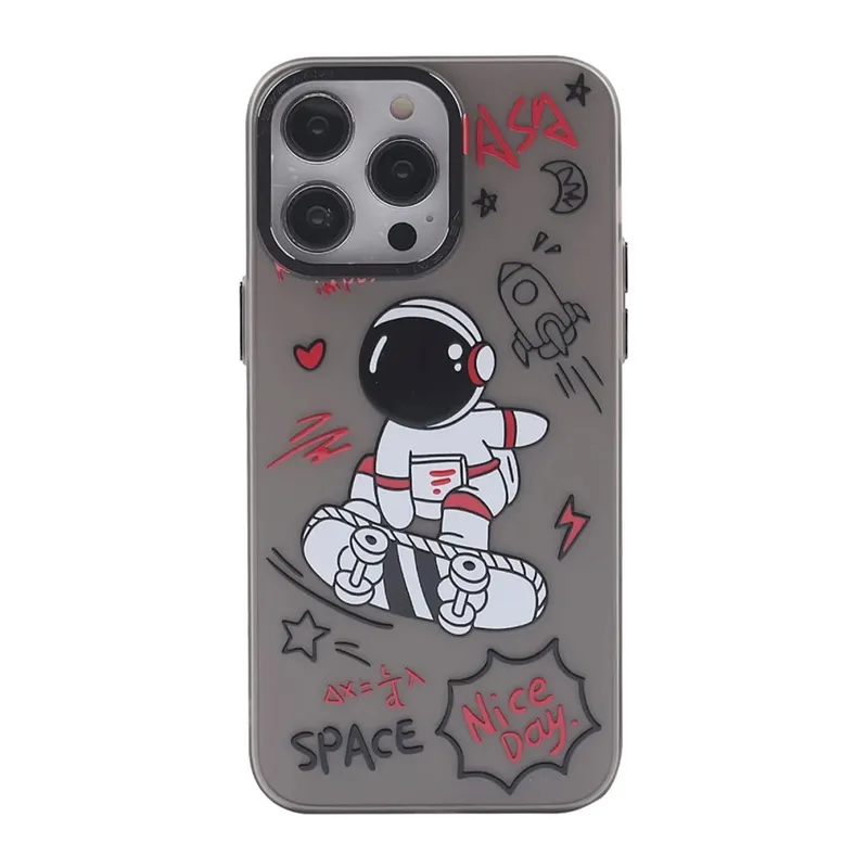 iPhone 14 Pro Kılıf Desenli Kapak - Siyah - 1