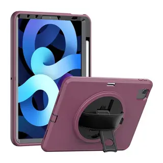 iPad 2025 10.9 10.Nesil (A16) Kılıf Hand Strap Tablet Kılıfı - Mürdüm