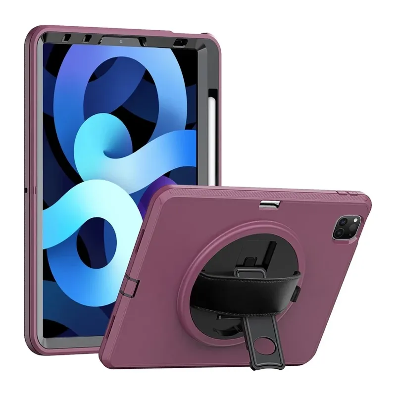 iPad Pro 11 (2018) Kılıf Hand Strap Tablet Kılıfı - Mürdüm