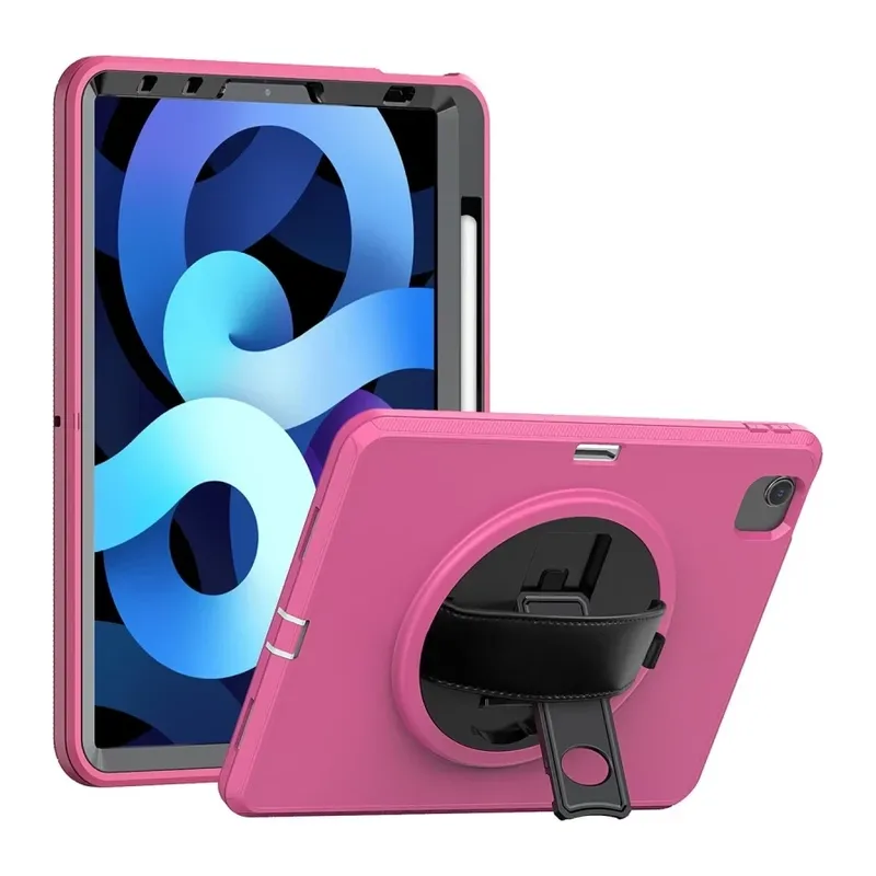 iPad 2025 10.9 10.Nesil (A16) Kılıf Hand Strap Tablet Kılıfı - Pembe