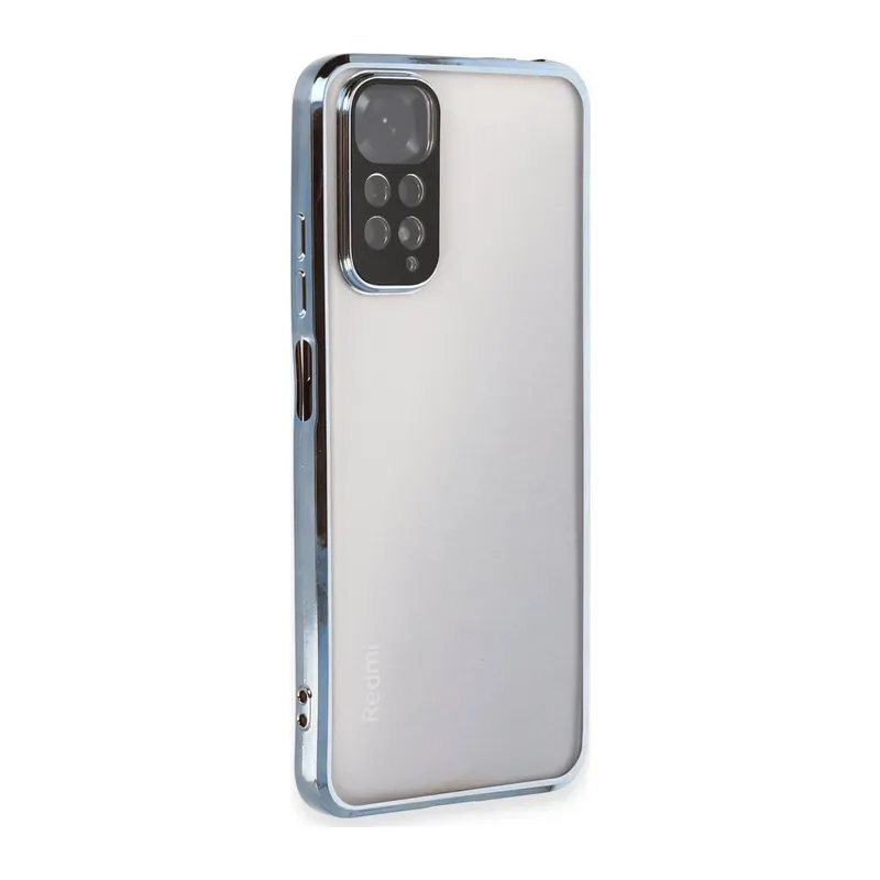 Redmi Note 11 Kılıf Lensli Silikon - Açık Mavi