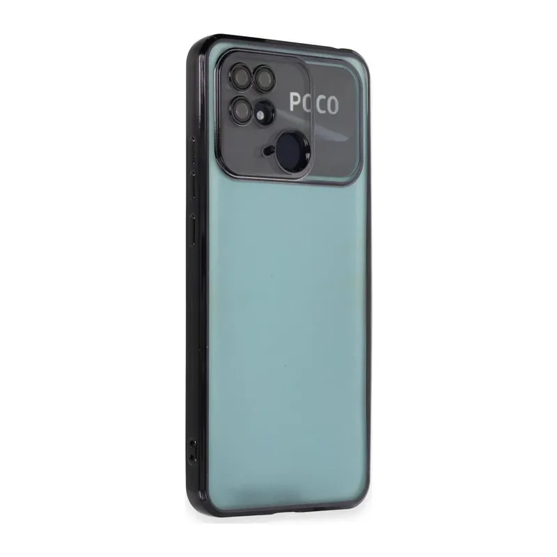 Redmi 10C Kılıf Lensli Silikon - Siyah