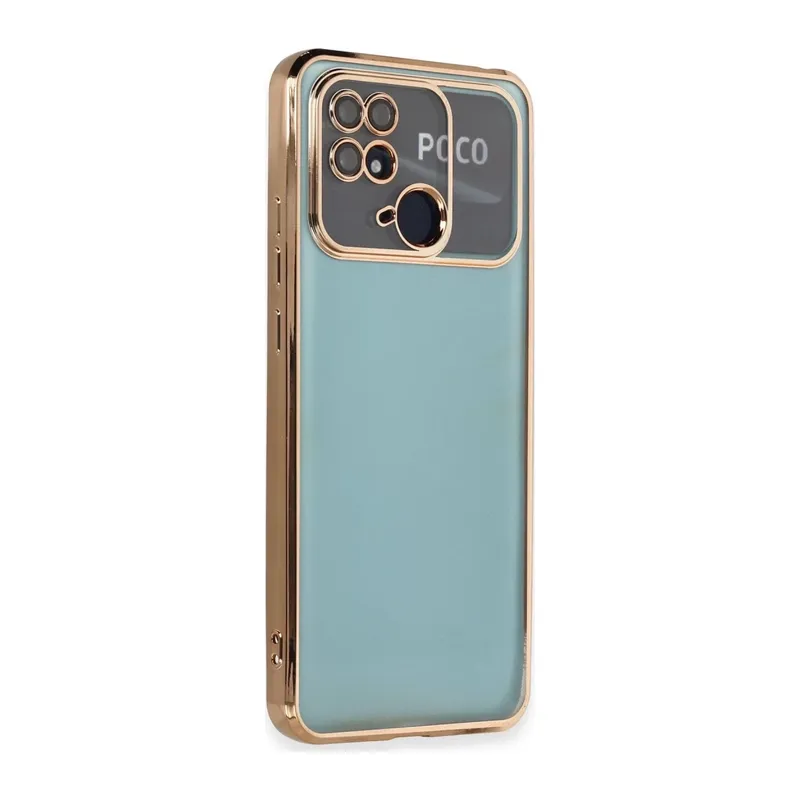 Redmi 10C Kılıf Lensli Silikon - Gold