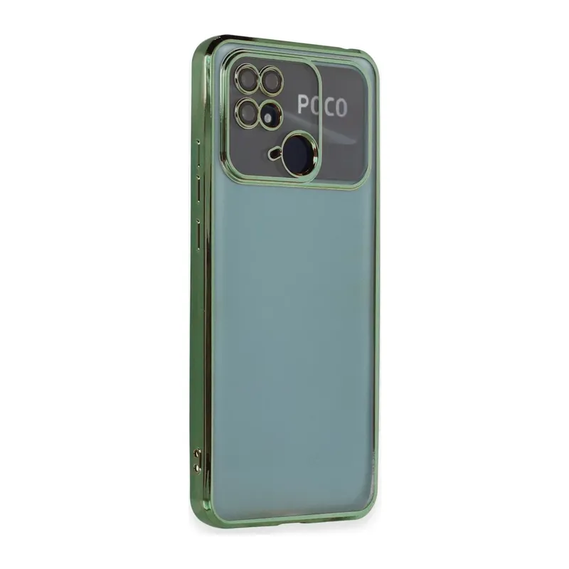 Redmi 10C Kılıf Lensli Silikon - Yeşil