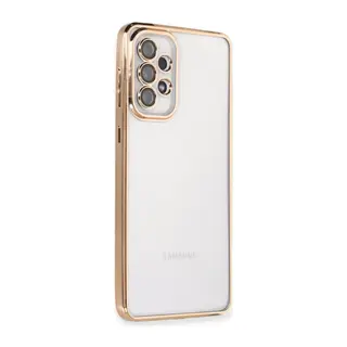 Samsung Galaxy A53 5G Kılıf Lensli Silikon - Gold