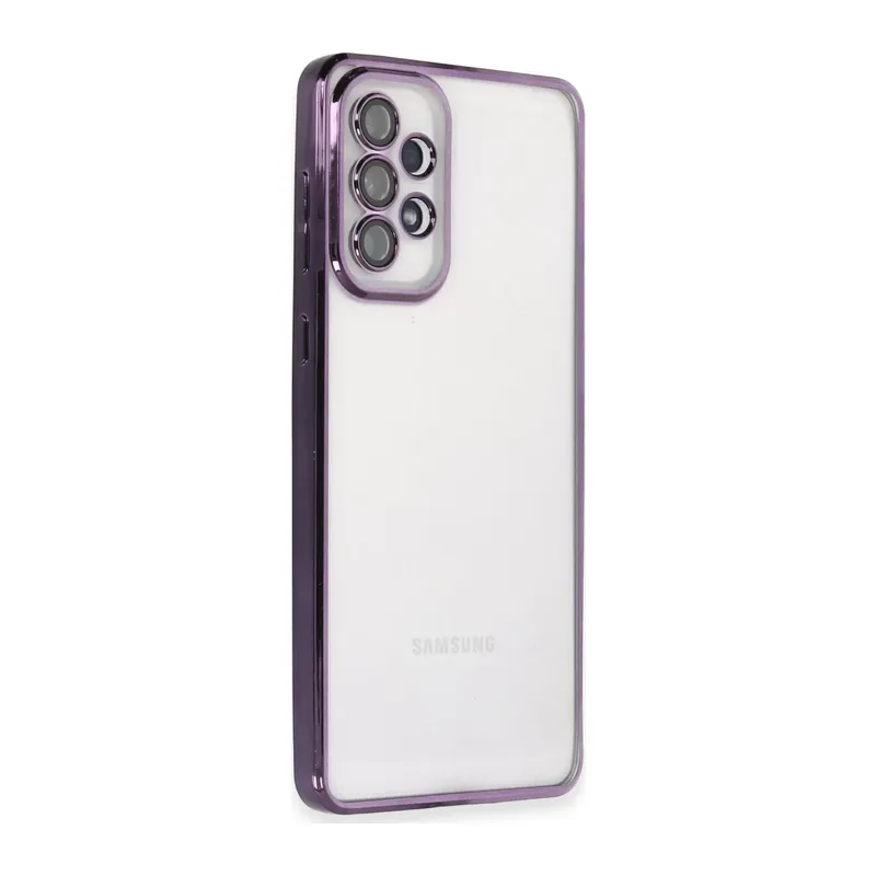 Samsung Galaxy A73 5G Kılıf Lensli Silikon - Mor