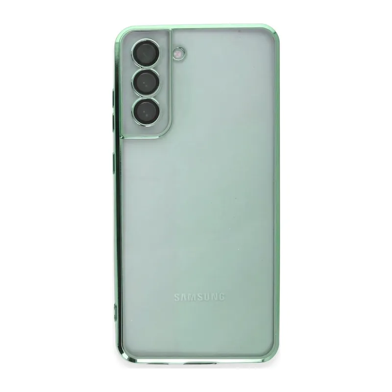 Samsung Galaxy S21 FE Kılıf Lensli Silikon - Yeşil