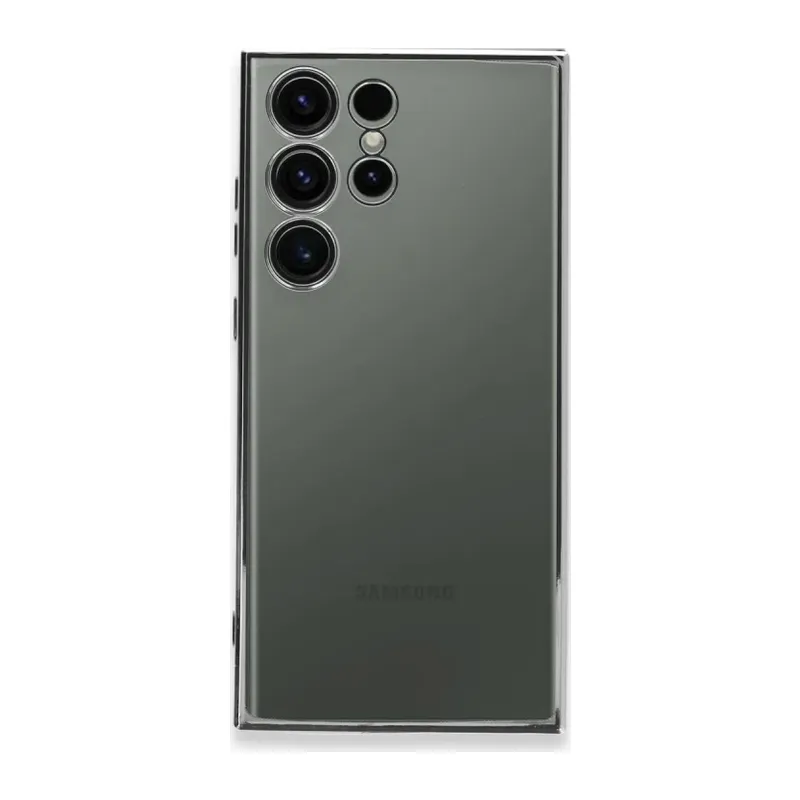 Samsung Galaxy S23 Ultra Kılıf Lensli Silikon - Gümüş