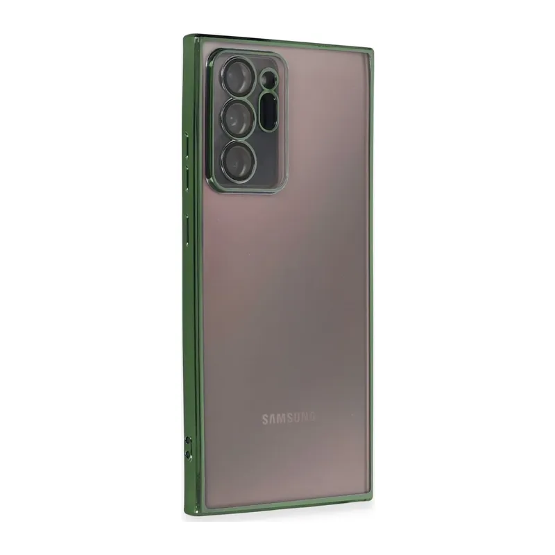 Samsung Galaxy Note 20 Ultra Kılıf Lensli Silikon - Yeşil